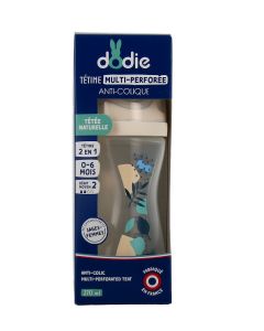 Dodie Biberon Multi Perfore Tetine Debit 2 Bleu 0-6mois 270ml