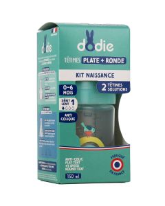 DODIE Biberon Sens+ Tetine Plat Debit 1 Cache 0-6mois 150ml